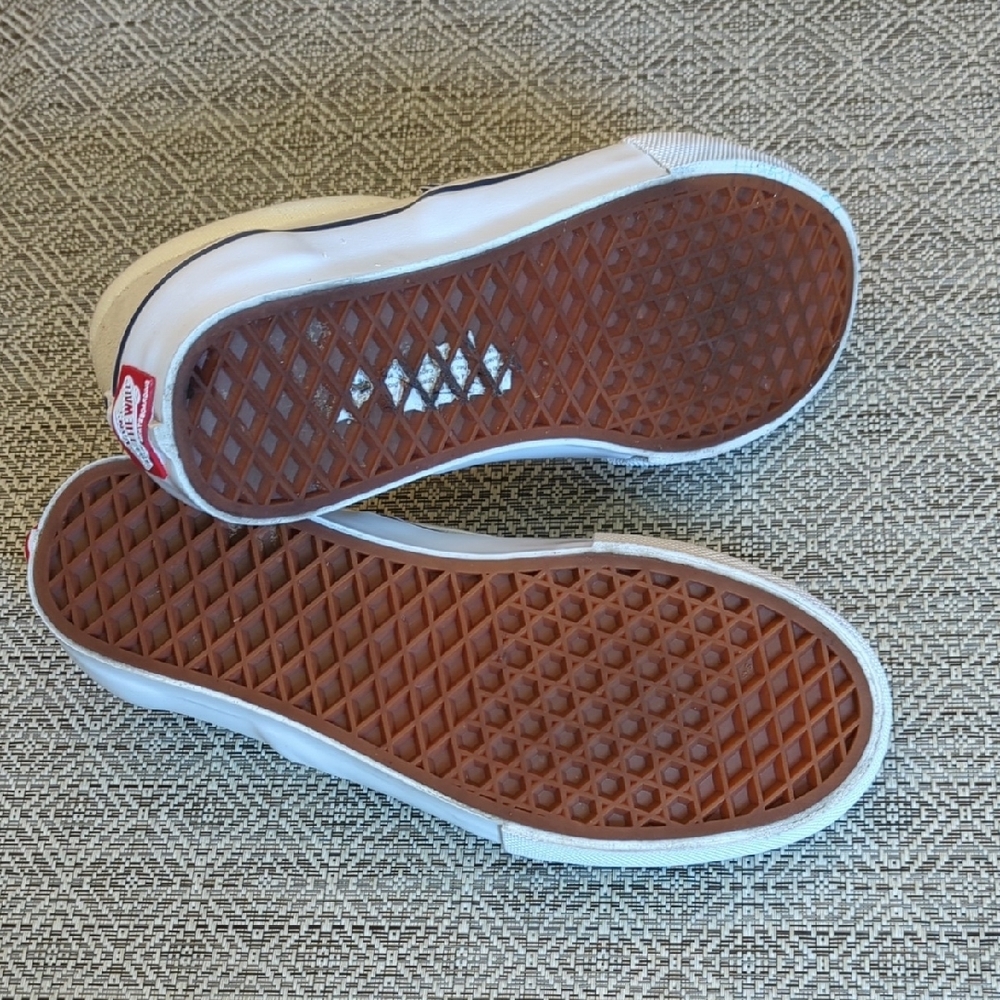Vans Slip-On Cream Sneakers Old Skool Skate Shoes - Picture 4 of 5